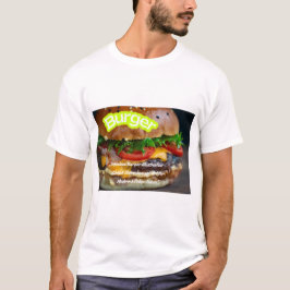 本格ハンバーガー写真 - 美味しそうなリアルな食べ物の画像 Tシャツ
