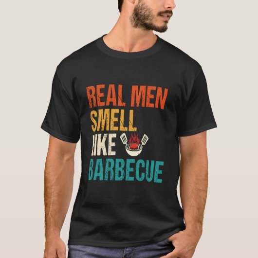 本格バーベキュー+バーベキュー+グリル+BBQの香り Tシャツ (正面)