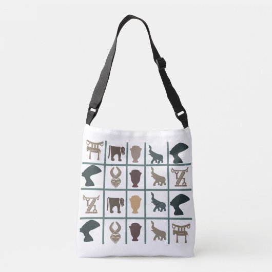 本格的なアフリカの部族華美芸術 クロスボディバッグ (裏面)