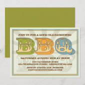 本格的なビアキューカントリー風パーティーのご案内 招待状 (正面/裏面)