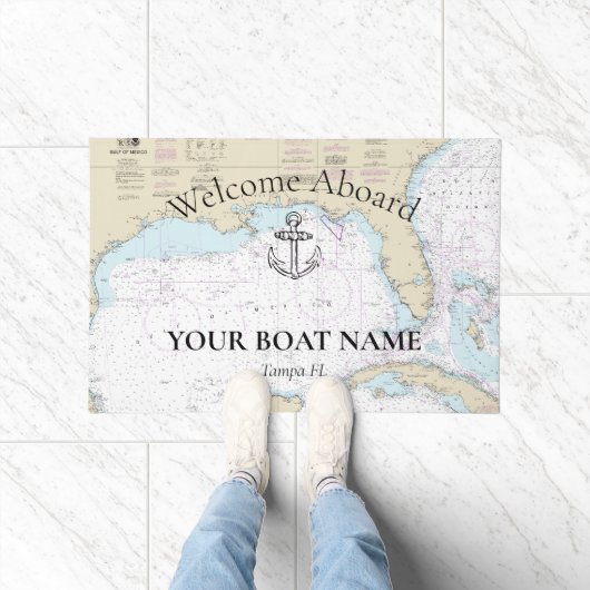 🌊⚓本格的ヴィンテージメキシコ湾航海の ドアマット (室内)