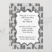 本棚のデザインのバー（ユダヤ教の）バル・ミツバー 招待状 (正面/裏面)