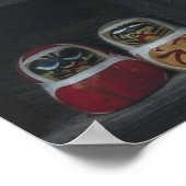 本棚のマトリョーシカ人形 ポスター (角)