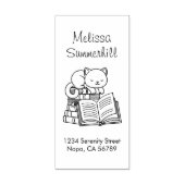 本棚の上にかわいい猫 ラバースタンプ (インプリント)