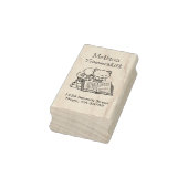 本棚の上にかわいい猫 ラバースタンプ (スタンプ)