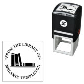 本棚の本 「〇〇の蔵書」 名前のイニシャル セルフインキングスタンプ (インサイチュ)