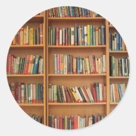 本棚の本 ラウンドシール
