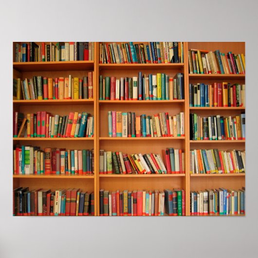本棚の背景の書籍 ポスター (正面)