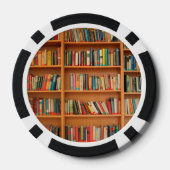 本棚の背景の書籍 ポーカーチップ (裏面)