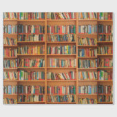 本棚の背景の書籍 ラッピングペーパー (フラット)