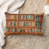 本棚の背景の書籍 ランバークッション (ブランケット)