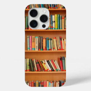 本棚の背景の書籍 iPhone 15 PROケース