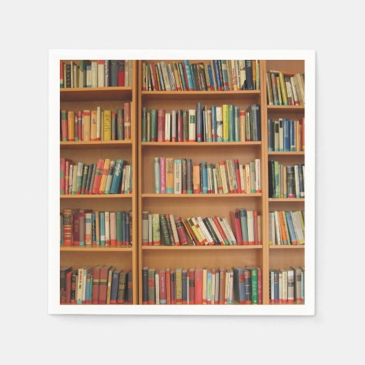 本棚の背景 スタンダードカクテルナプキン (正面)