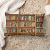 本棚の背景 ランバークッション (ブランケット)