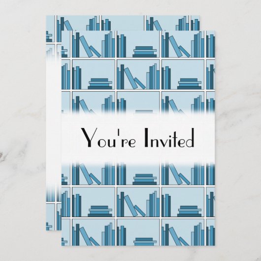 本棚の青い本。 招待状 (正面/裏面)