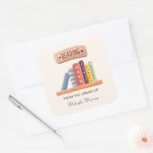 本棚パーソナライズされた蔵書票 スクエアシール (封筒)