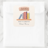 本棚パーソナライズされた蔵書票 スクエアシール (バッグ)