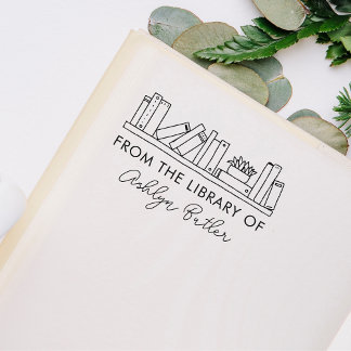 本棚パーソナルライブラリー図書切手 ラバースタンプ