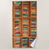 本棚ブックライブラリブックウ読ミズ ビーチタオル (正面)