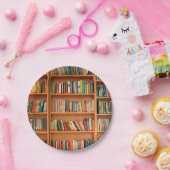 本棚ブックライブラリブックウ読ミズ ペーパープレート (パーティー)