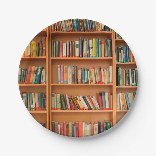本棚ブックライブラリブックウ読ミズ ペーパープレート (正面)