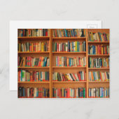 本棚ブックライブラリブックウ読ミズ ポストカード (正面/裏面)