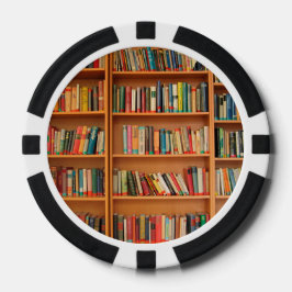 本棚ブックライブラリブックウ読ミズ ポーカーチップ