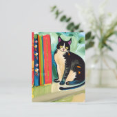 本棚上の猫 ポストカード (スタンド正面)