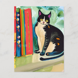 本棚上の猫 ポストカード