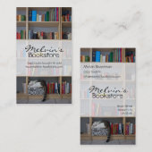 本棚図書館で寝ている猫 名刺 (正面/裏面)