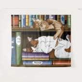 本棚猫図書館 タペストリー (正面(横))