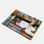 本棚猫図書館 ドアマット (アングル)