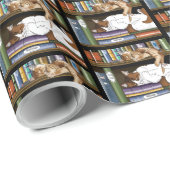本棚猫図書館 ラッピングペーパー (ロールコーナー)
