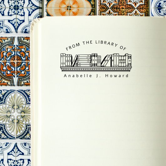 本棚素朴名前をカスタムする図書 ラバースタンプ