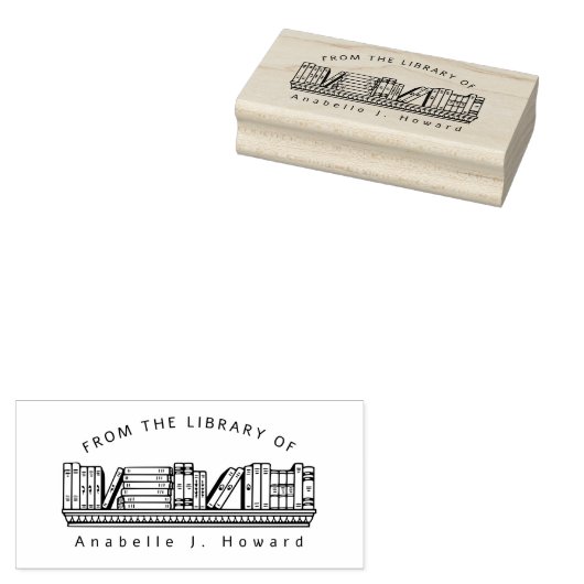 本棚素朴名前をカスタムする図書 ラバースタンプ (押印)