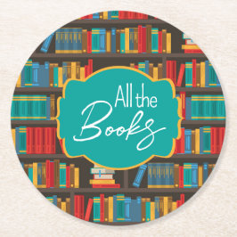 本棚読の愛 ラウンドペーパーコースター