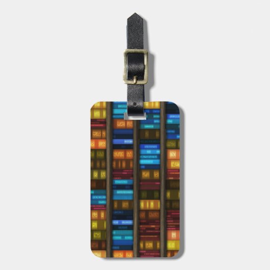 本棚、新しいアプローチを持つおもしろいライブラリのビデオ ラゲッジタグ (正面縦)