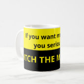 本気で受け止めてもらいたいなら、男のポニーテールをやめろ コーヒーマグカップ (正面左)