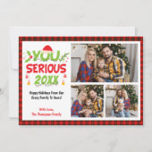 本気で2025年？3家族おもしろい写真クリスマス シーズンカード (正面)