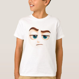 本気? 興味なさげな青い目のビッグなムード Tシャツ