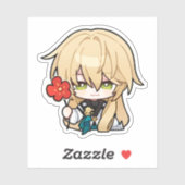 本海スターレールチビ（小さくかわいく書いた感じ）ルオチャフラワーステッカー シール (シート)