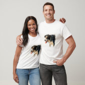 本物そっくり水彩 ボーダーコリー Tシャツ (ユニセックス)