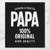 本物で信頼できるPapa |父の贈り物 ワインラベル (シングルラベル)