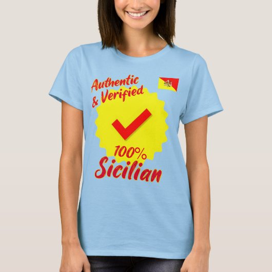 本物と検証済み100%シチリア Tシャツ (正面)