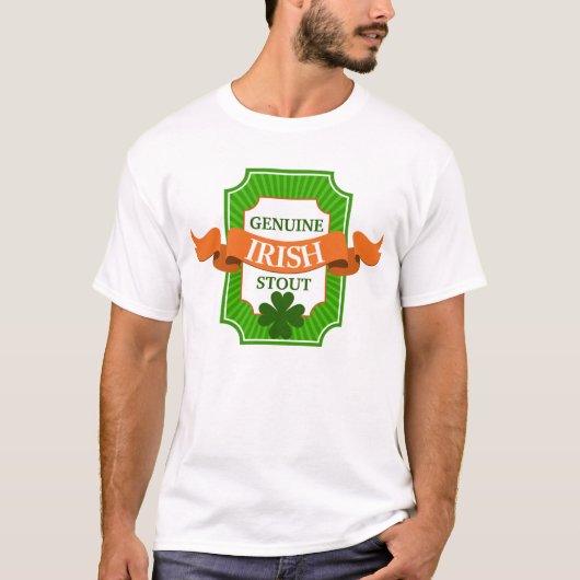 本物のアイリッシュラベルとリボン Tシャツ (正面)