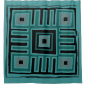 本物のアフリカの泥の布模様 シャワーカーテン (正面)