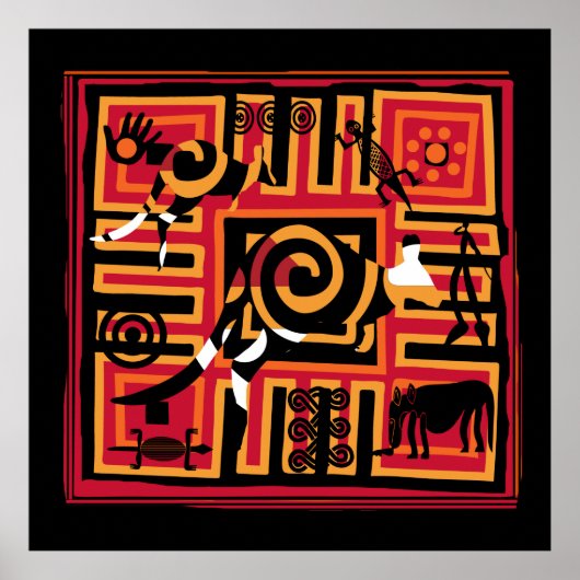 本物のアボリジナル・アート ポスター (正面)