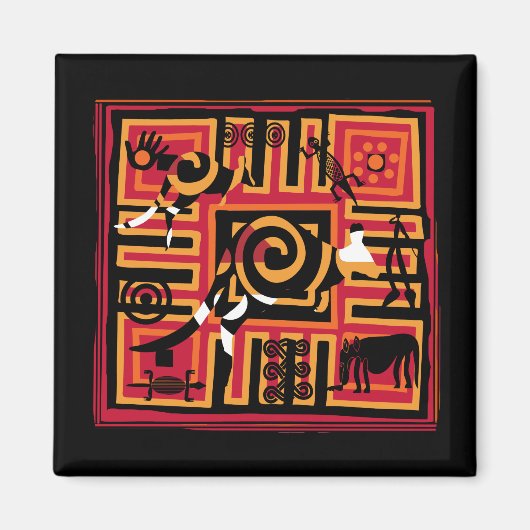 本物のアボリジナル・アート マグネット (正面)