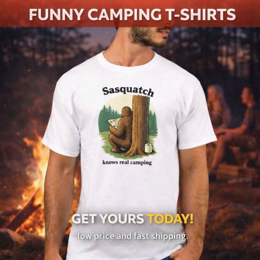 本物のキャンプを知るサスカッチ Tシャツ