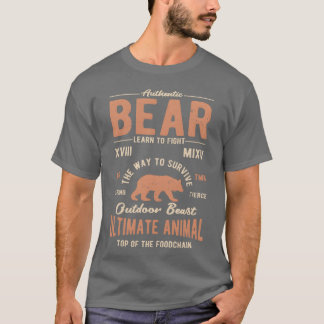 本物のクマの面白い動物のギフト Tシャツ